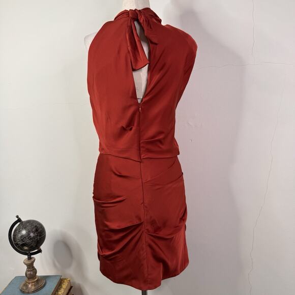 Johanna Ortiz Silk Bantu Mini Dress 6 NWT Terra Cotta Draped Cocktail Party - Picture 6 of 12